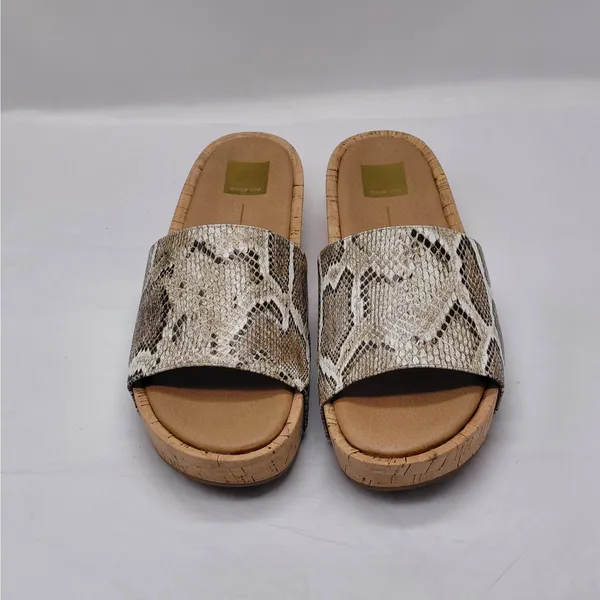 Dolce Vita Womens Wedge Platform Sandals Size 10 Snake Print Y2K Boho Cork Heel - Image 2