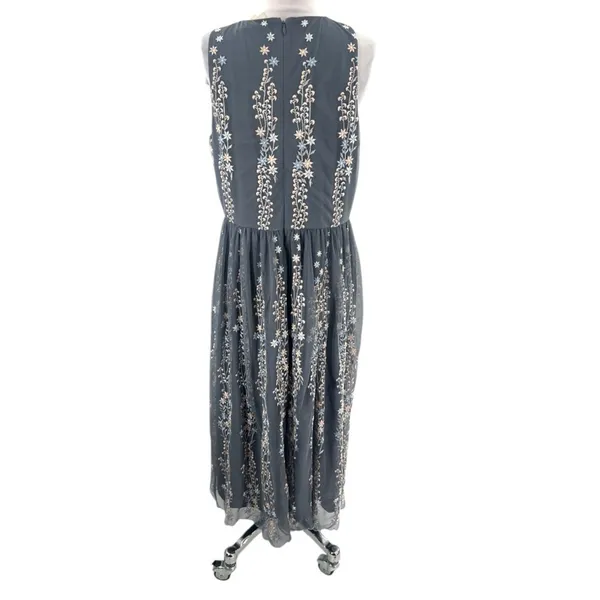 Anthropologie BHLDN‎ Floral Embroidered Holiday Parsons Dress Sz 14 - Image 4