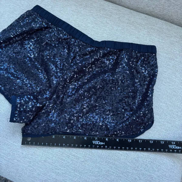 Victoria's Secret Sequin Pajama Shorts Small Navy Blue Sparkly Glam Loungewear - Image 8