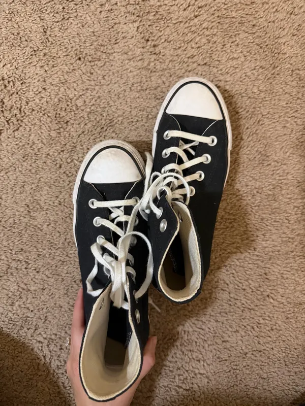 Black platform high top converse - Image 2