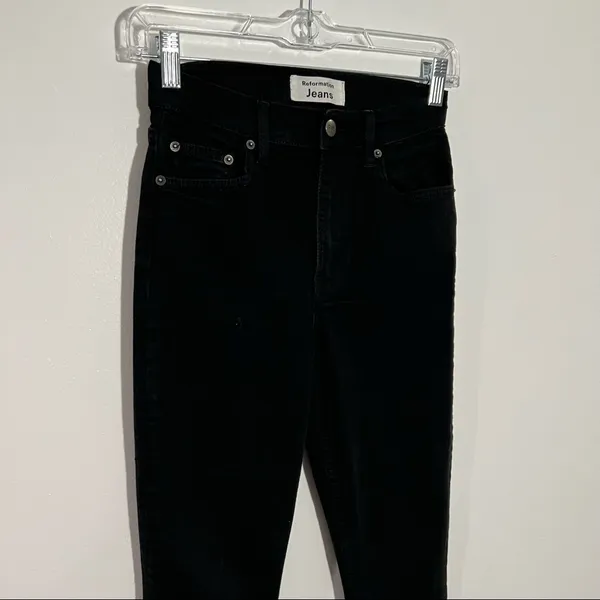 Reformation Harper Ultra High Rise Skinny Jeans‎ Black Size 24 Minimalist Casual - Image 3