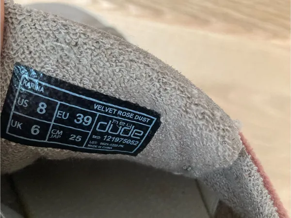 HEY DUDE Suede Sneaker in Dusty Rose and Taupe - Image 3