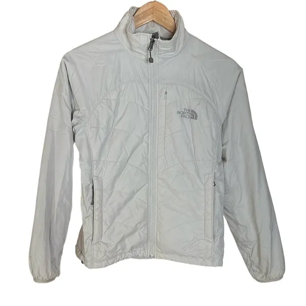 The North Face PrimaLoft Quilted Insulated Full Zip Jacket Cream Women’s Small - Image 3