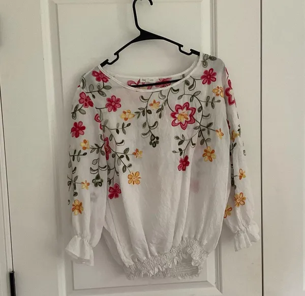 Sapphire floral top White Size XL - Image 2