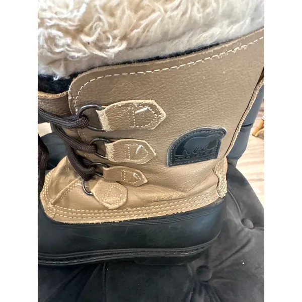 Sorel Women's Winter Snow Boots Tan Leather Waterproof Insulated Size 8 - Image 5