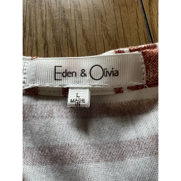Eden & Olivia Shirt Size Large Striped‎ Tunic Boho Peasant Hippie Preppy - Image 3