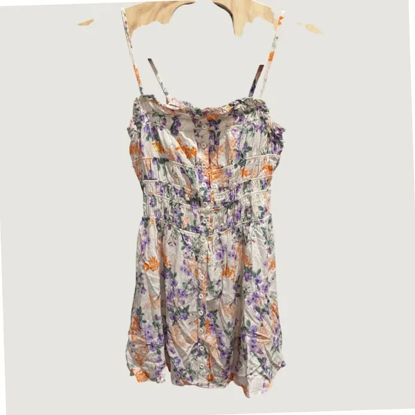 1471 | NWT Hippie Rose Floral Smocked Boho‎ Mini Dress Bone Large - Image 3