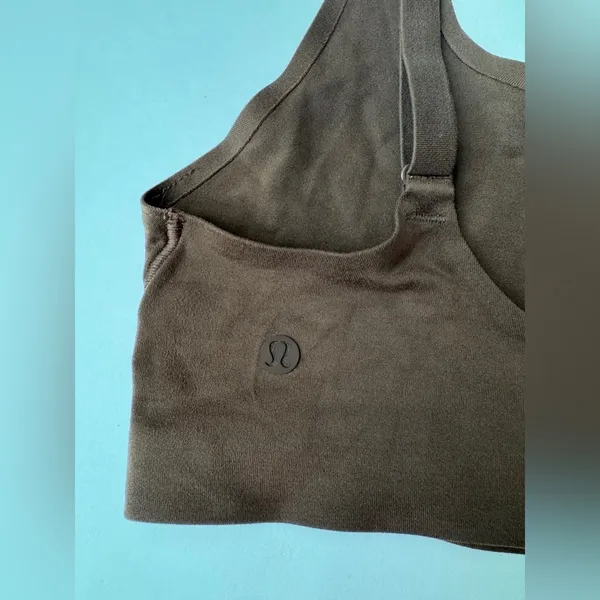 Lululemon Athletica Wundermost Ultra-Soft Nulu Scoop-Neck Brown Bralette Size‎ 2 - Image 8