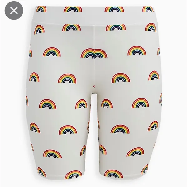 Torrid White Rainbow 1X Plus Size Celebrate‎ Love Print Bike Short - Image 2