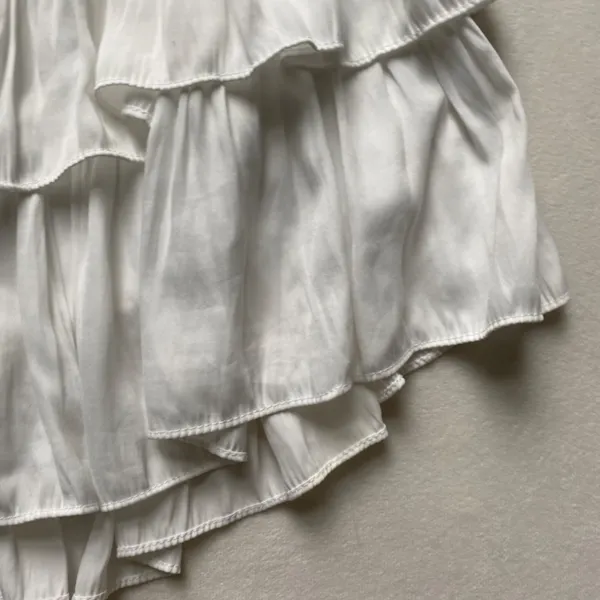 White ruffle preppy strapless mini beachy dress romper - Image 5