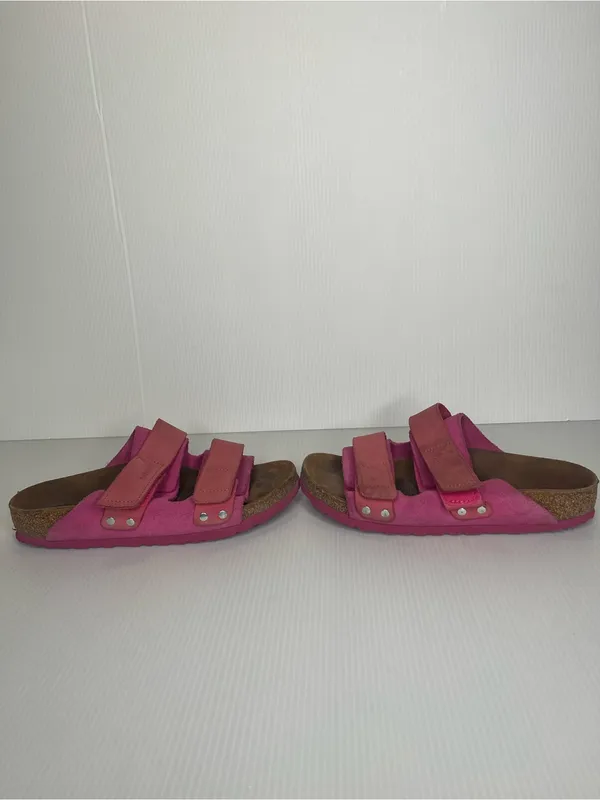 Birkenstock Uji Nubuck Suede Fuschia Tulip Womens Size 36 Slide Sandals Pink - Image 3