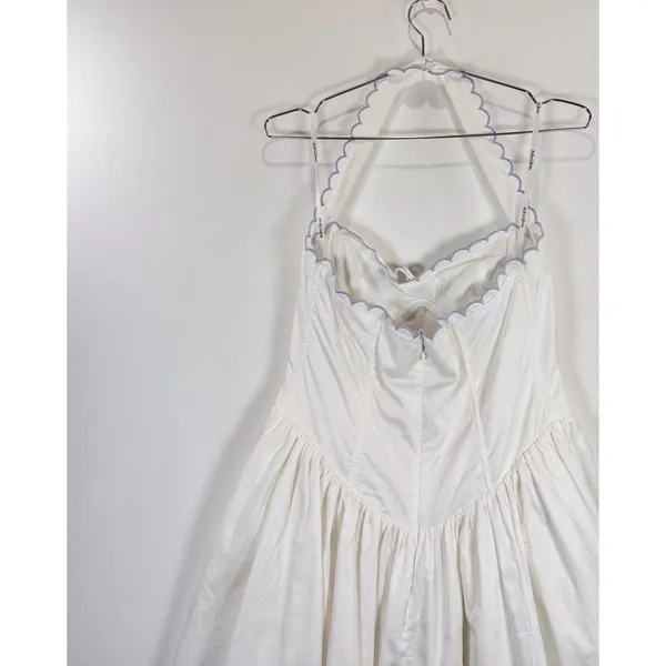 For Love & Lemons Mini Dress White Tea Time Poplin Bustier Basque Waist Medium - Image 10