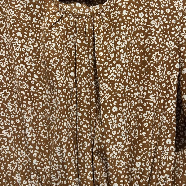 New..Fashion Dress XL Brown & White Floral Midi Dress - Image 6