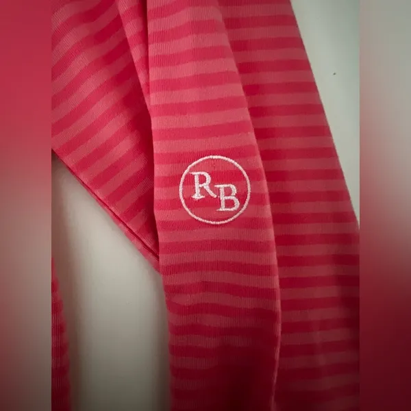 FootJoy Women's Half Zip Tonal Stripe Bright Coral Golf long sleeve XS - Image 6
