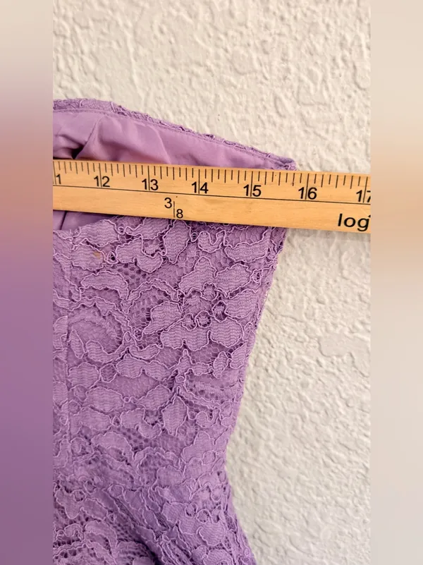 Davis bridal New no tags size 6 Strapless Lavender Lace A-Line Dress - Image 3