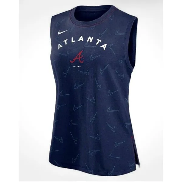 NIKE Women's Atlanta Braves Team Tech Muscle Tank Top - Large - NWT - Image 2
