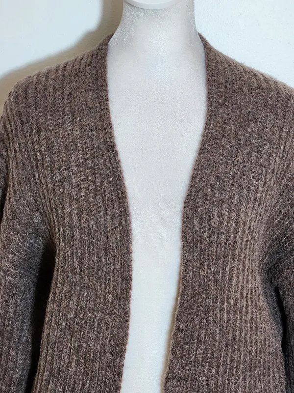 Universal Threads Brown Fuzzy Open Front Cardigan Size Large NWT - Image 3
