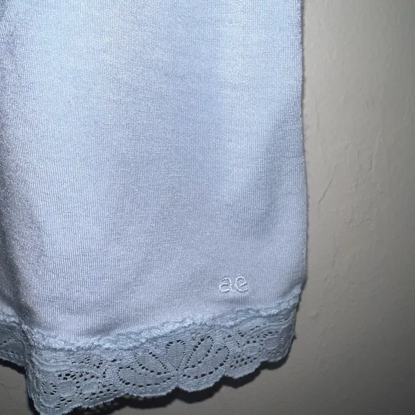 American Eagle Outfitters Womens Blue Lace Trim Cami Tank‎ Top Small S P Modal - Image 2