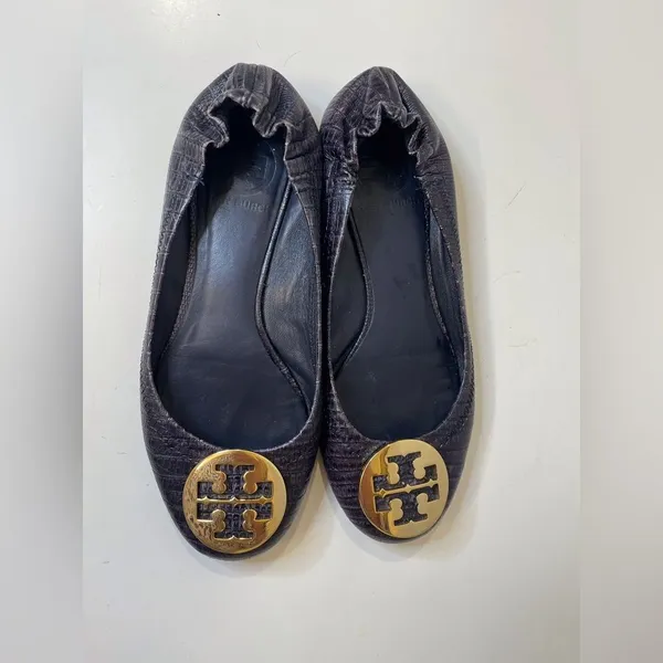 Tory Burch Women’s Python Leather‎ Reva Flats Shoes Size 6 - Image 6