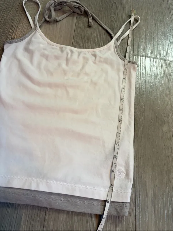 Out From Under White & Gray Layered Halter Cami Top – Small - Image 9