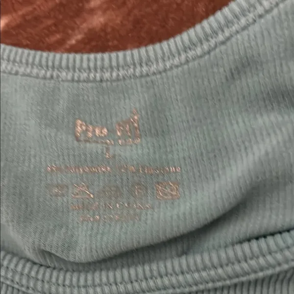 Blue Fitted Crop Tank Top Size L - Image 2