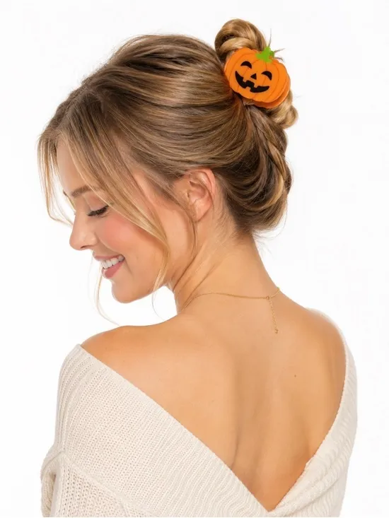 Halloween Pumpkin Hair Clip - Image 2