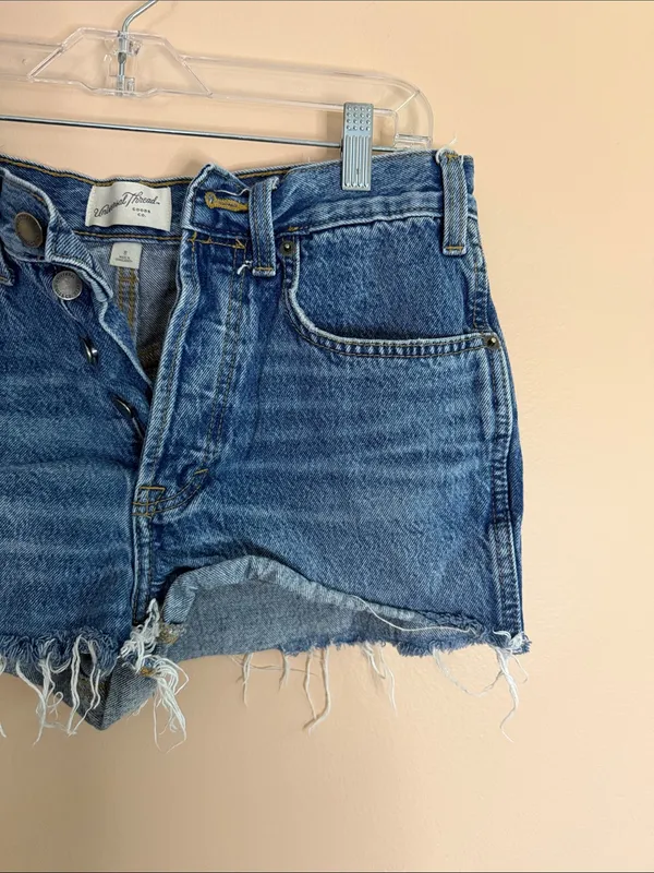 Universal Thread Distressed High-Rise Denim Shorts in Blue - Image 5