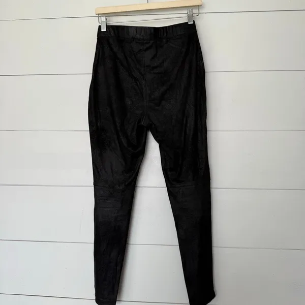 Free People Women’s Small Black Faux Suede Leggings Pants - Image 3