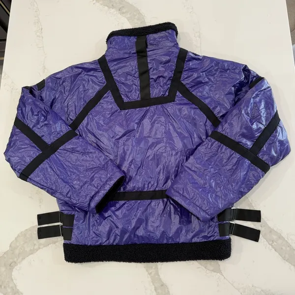 Free People Movement Vagabond Fleece Bomber Jacket Women’s XS Purple Packable - Image 13