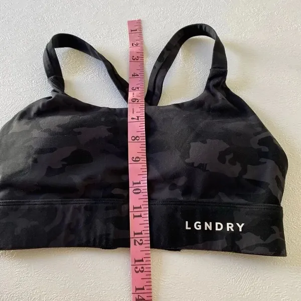 LGNDRY Black Camo Sports Bra Women’s XS Crossback Activewear - Image 5