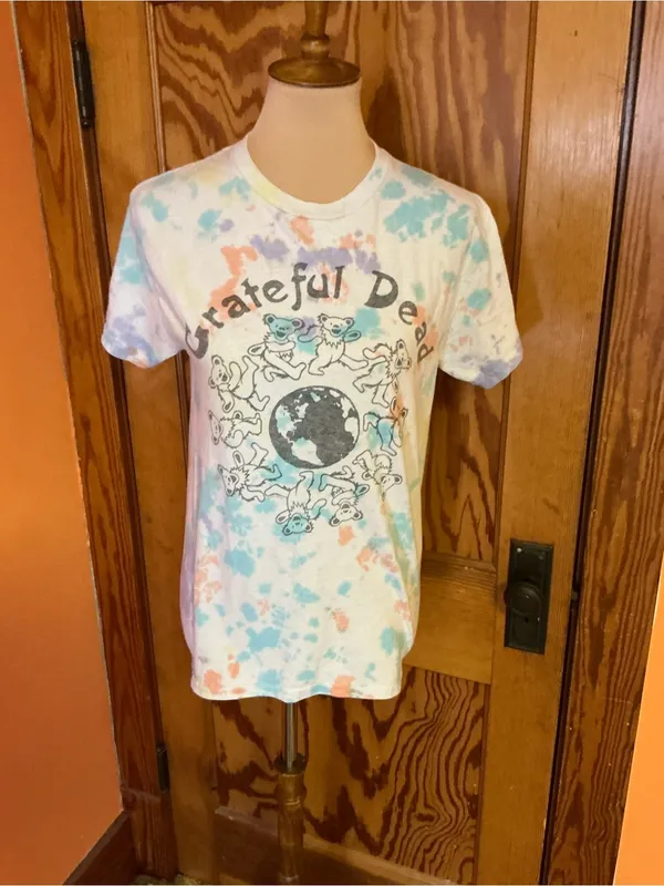 Junk Food Grateful Dead Dancing Bears Earth Tie Dye Graphic Tee XS 100% Cotton - Image 6