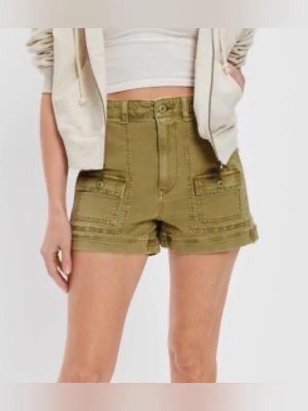 American Eagle Highest Rise 90s Boyfriend Cargo Shorts Green Size 0 - Image 5