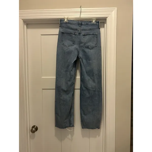 Old Navy Jeans Womens Size 4 Light Wash Denim High Rise Wide Leg Baggy Grunge - Image 4
