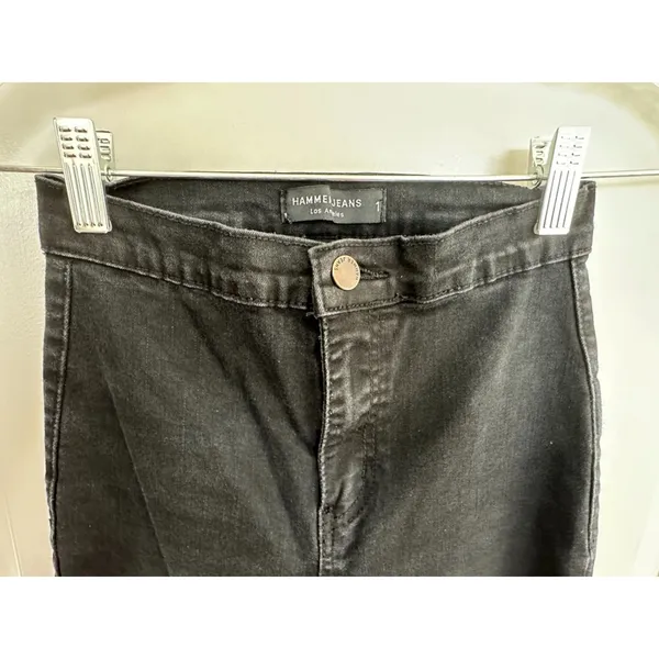 Hammer Jeans Black Super Flare High WAisted Women's Juniors Sz 1 - Image 7