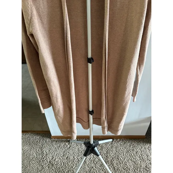 Loft Women's Tan Open Front‎ Long Cardigan Size Large - Image 3