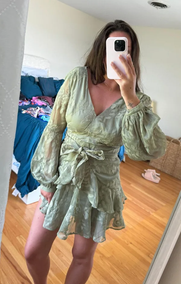 Hello Molly Green Ruffle Dress - Image 4