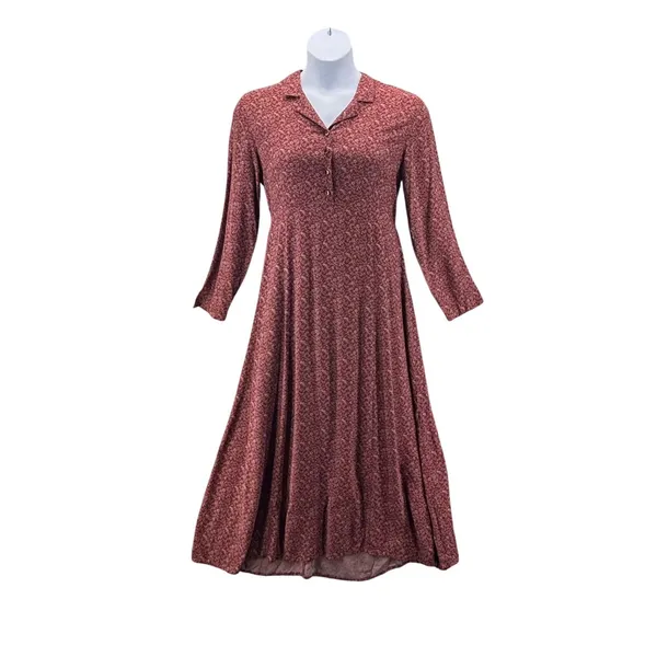 LL Bean Womens Prairie Dress 16 Vintage Cottagecore Simple Rayon Soft Flowy - Image 2