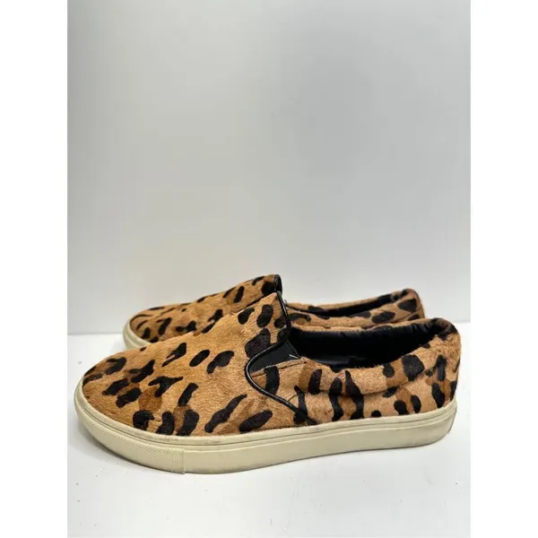 Steve Madden Sneakers Womens Size 7B Leather Upper Cow Hair Leopard Print‎ - Image 2