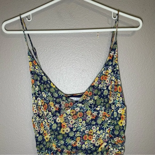 NEW Urban Outfitters Moonbeam Floral ruched mesh mini dress women’s size large - Image 4