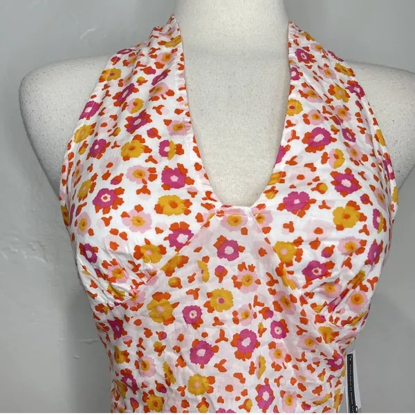 BP NWT Orange/Red/White Floral Halter Top - Image 4