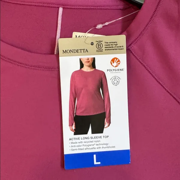 Mondetta Women's Seamless Long Sleeve Active Top nwt - Image 3