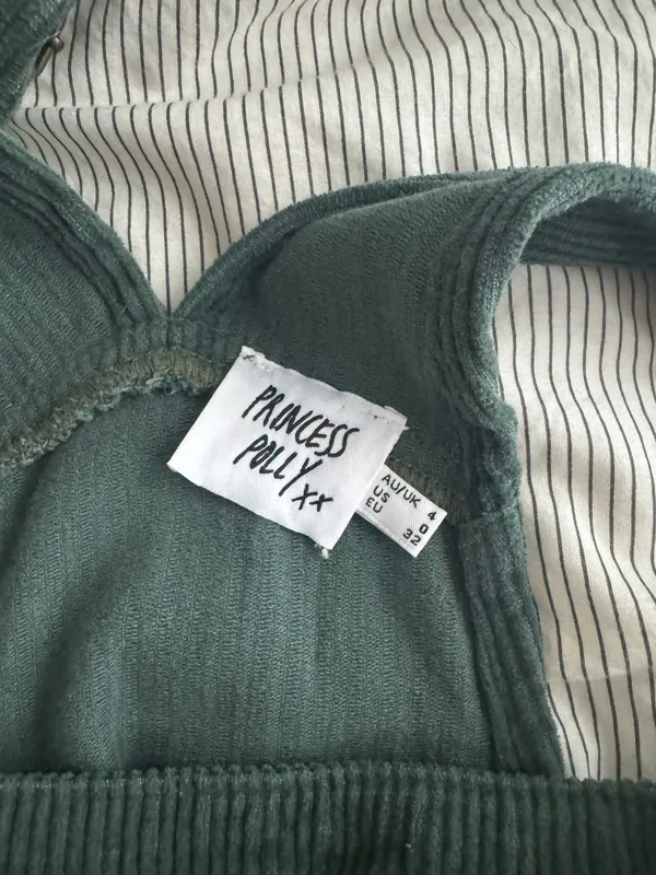 Princess Polly Corduroy Overalls Green - Image 5