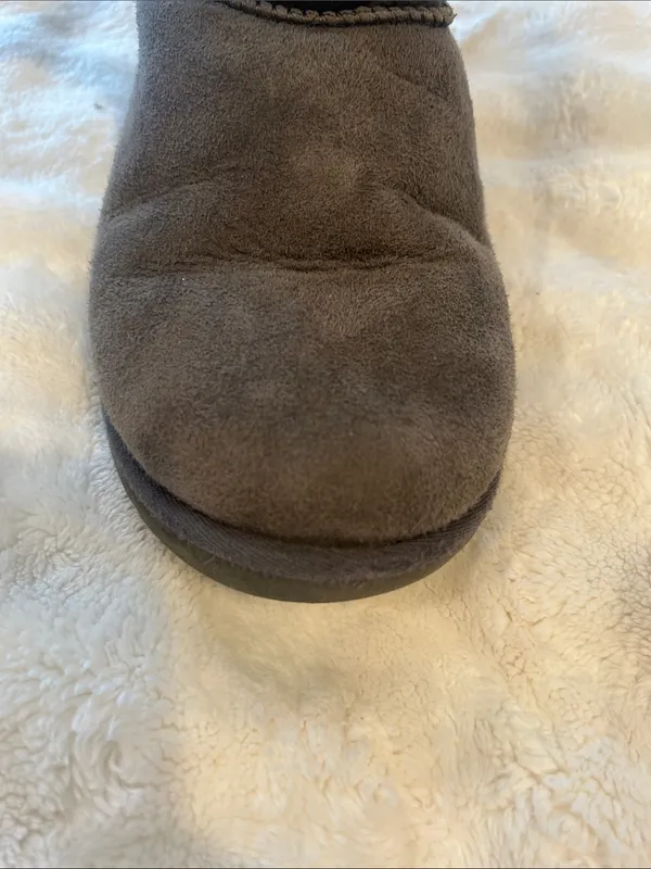 UGG Charcoal Suede Shearling Button Boot Gray Size 6 - Image 9
