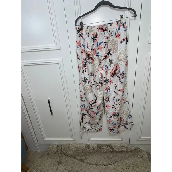 Briggs Women's Floral Wide-Leg‎ Pants Multicolor Size Medium Casual Relaxed Fit - Image 4