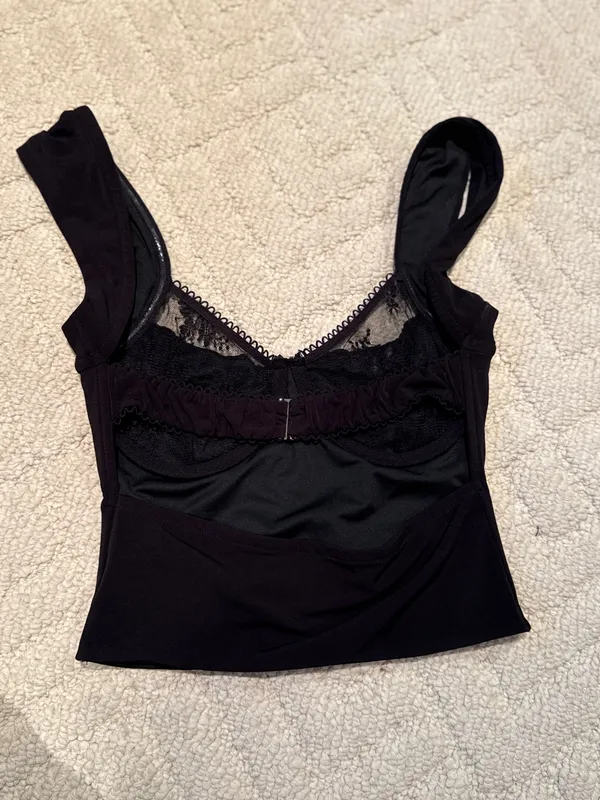 Tiger Mist Black Lace Bustier Top XXS - Image 3