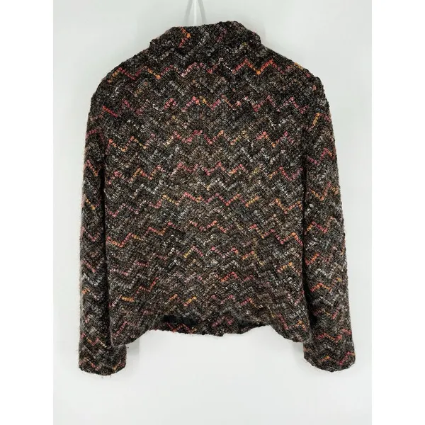 Yvonne La Marie Womens‎ Mohair Blend Tweed Button Front Jacket Blazer Size 12 - Image 2