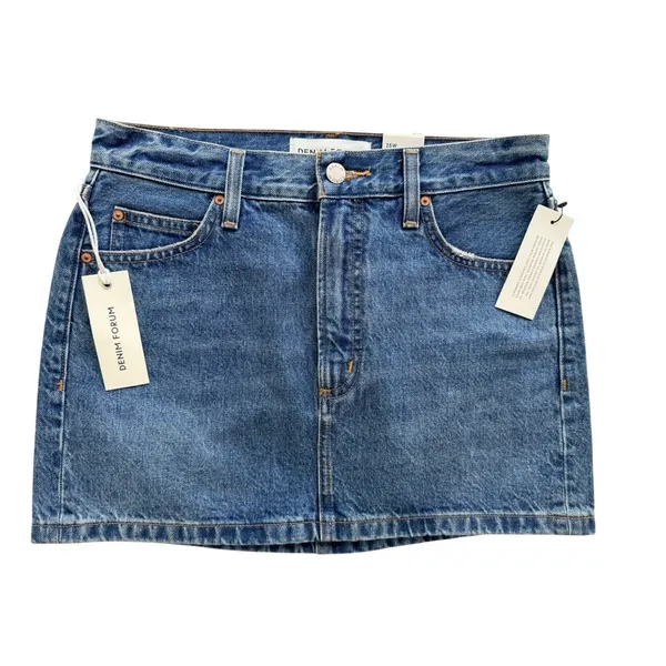 Aritzia Denim Forum ‘90s Ricci Micro Denim Skirt NEW Size 25 Kiss n Tell Bleu - Image 2