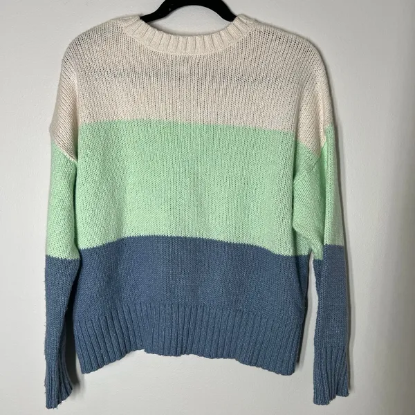 American Eagle Women's Striped Sweater Crew‎ Neck Size Medium - Image 2