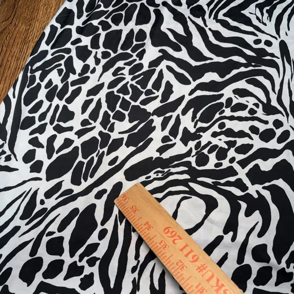 Y2k Pacific Beach Zebra Leopard Print Smocked Strapless Dress White Black sz M - Image 6
