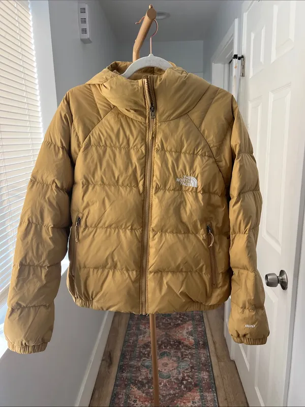 The North Face Hydrenalite Down Hooded Full Zip Puffer Jacket Golden Yellow XL - Image 3